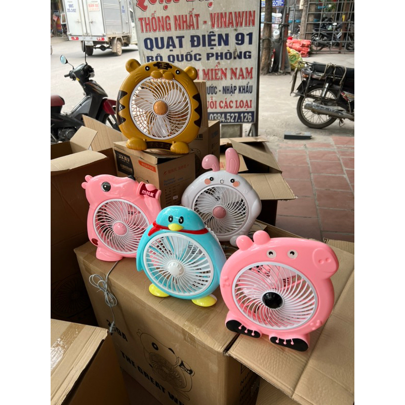 Quạt mini hình thú để bàn cắm điện văn phòng, Quạt văn phòng để bàn mini hình thú cắm điện