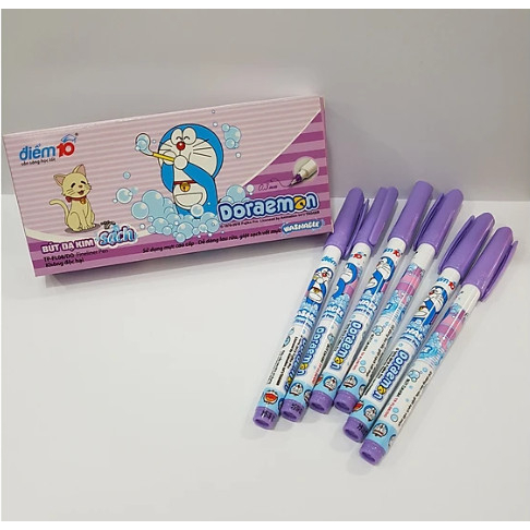 Bộ 10 Bút lông kim Thiên Long - Doraemon FL08-/DO - Mực Tím