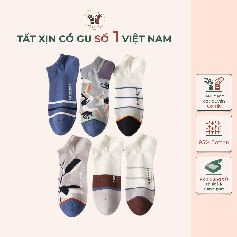 Hộp 3 Đôi Tất Nam Ngắn Cổ Có Tất Là Có Tất chất liệu cotton chải kỹ mềm mại ôm chân _ THESEA
