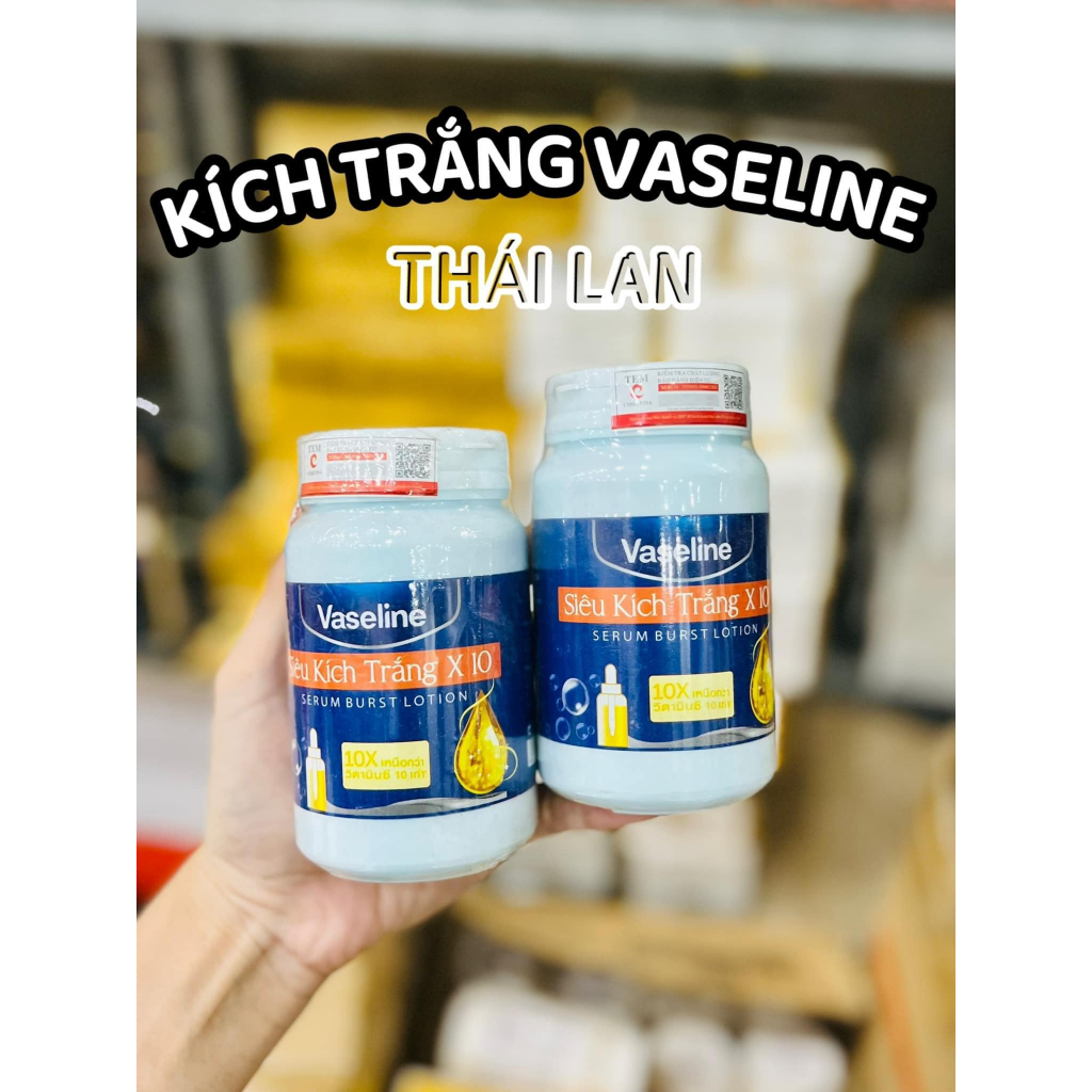 Hũ Kem kích trắng da Vaseline ban đêm Thái Lan hộp 200gram-3 MÀU