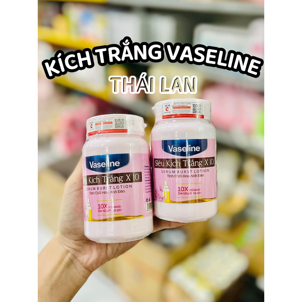 Hũ Kem kích trắng da Vaseline ban đêm Thái Lan hộp 200gram-3 MÀU