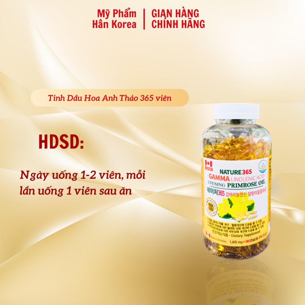 Tinh dầu hoa anh thảo 365 viên  - HÂN KOREA