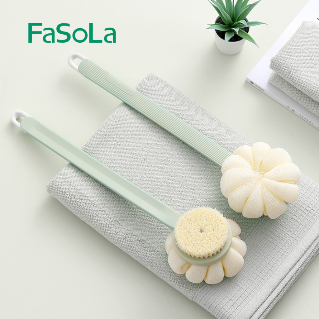 Bàn chải tắm cán dài chà lưng 2 đầu FASOLA FSLZF-205