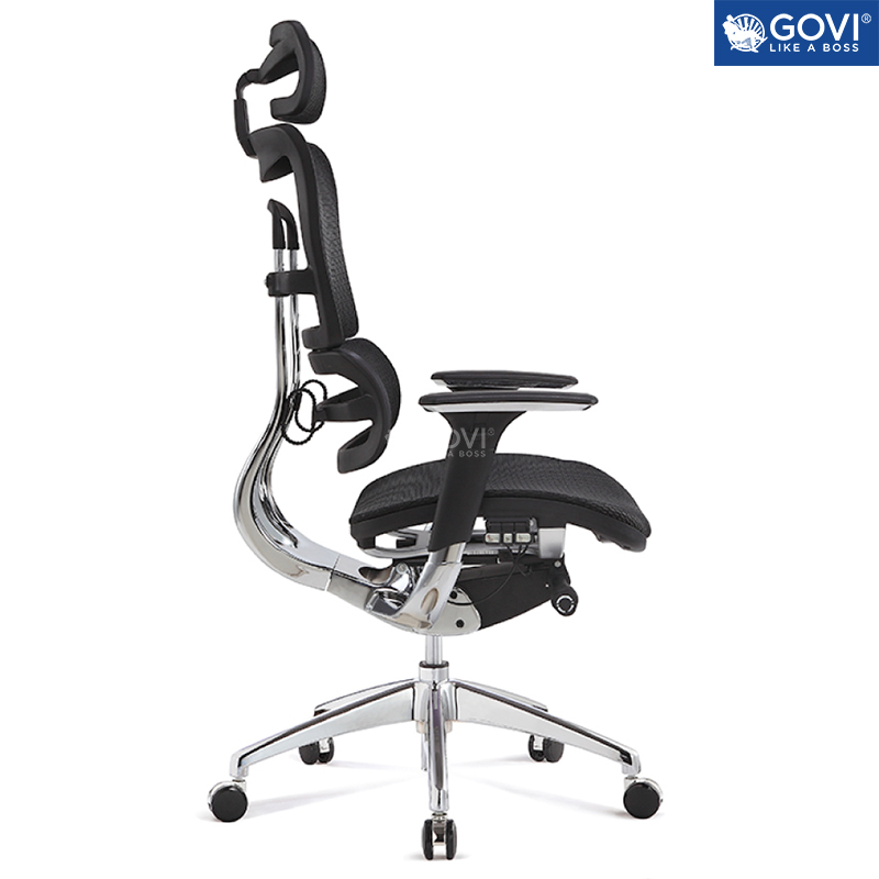 Ghế công thái học GOVI Ergonomic Solo S801 - Tựa đầu tựa tay điều chỉnh, chân hợp kim, ngả lưng khóa đồng bộ 90-135 độ