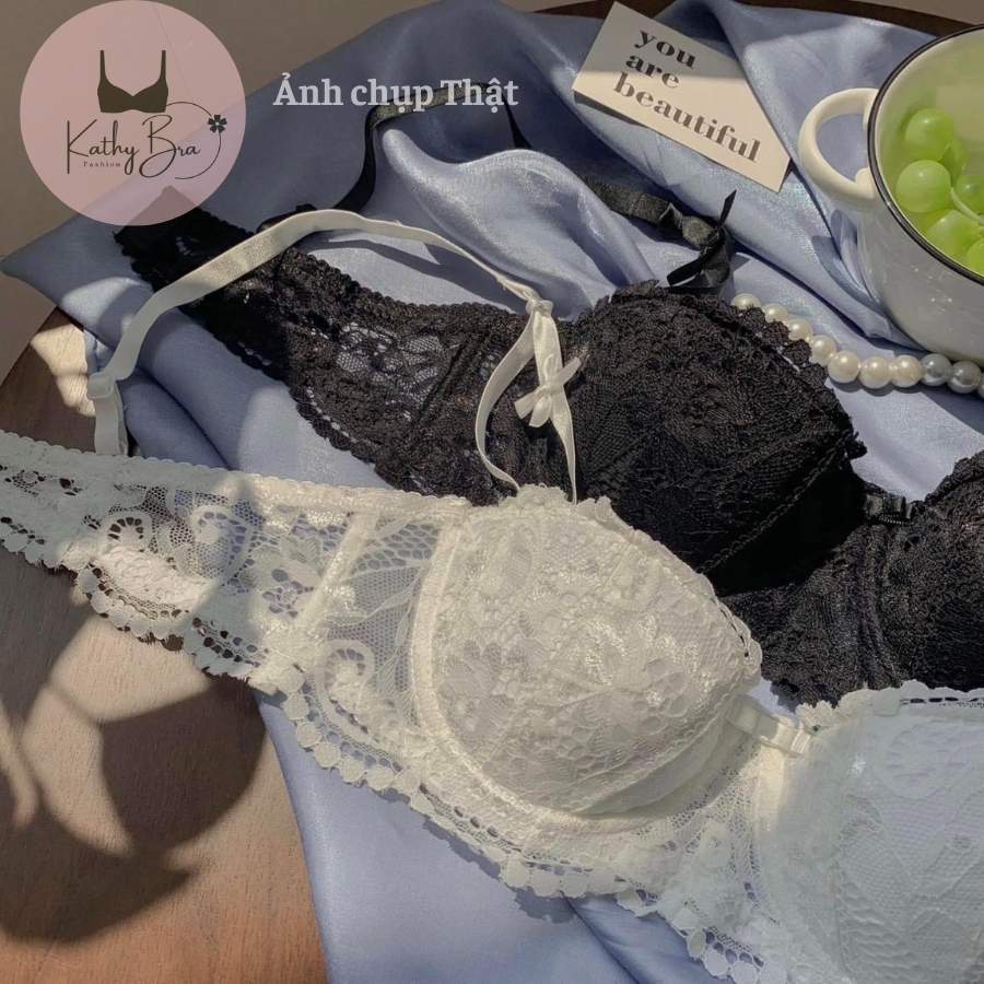 A26 Set Bộ Đồ Lót Ren KATHY BRA Cúp Ngang Có Gọng Mút Vừa Nâng Ngực Sexy Gợi Cảm cho Nữ Chất Mềm Mại | BigBuy360 - bigbuy360.vn