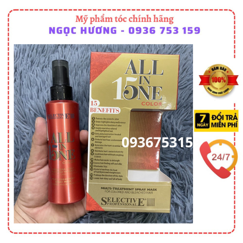 Xịt dưỡng tóc 15trong1 Selective All In One Color 150ml