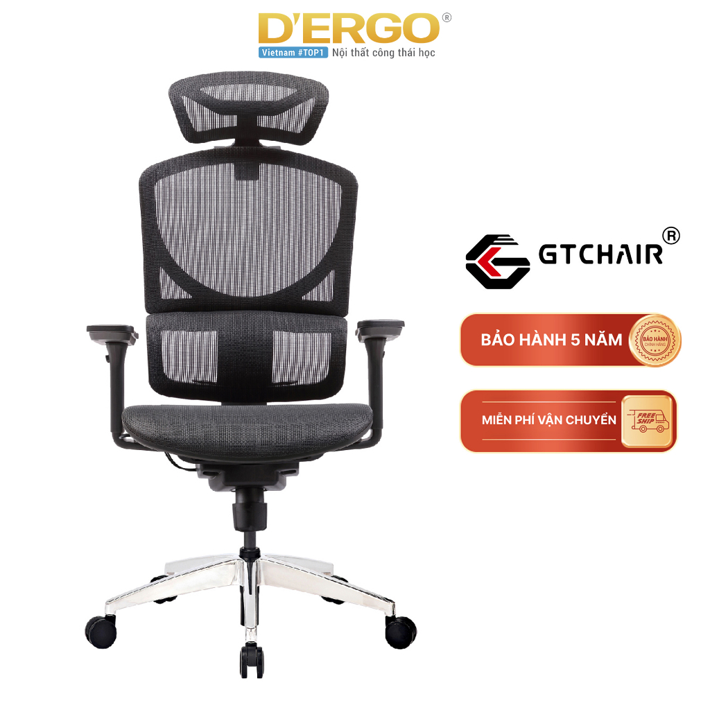 Ghế Công Thái Học Ergonomic GTChair I-see M (Medium - Black)