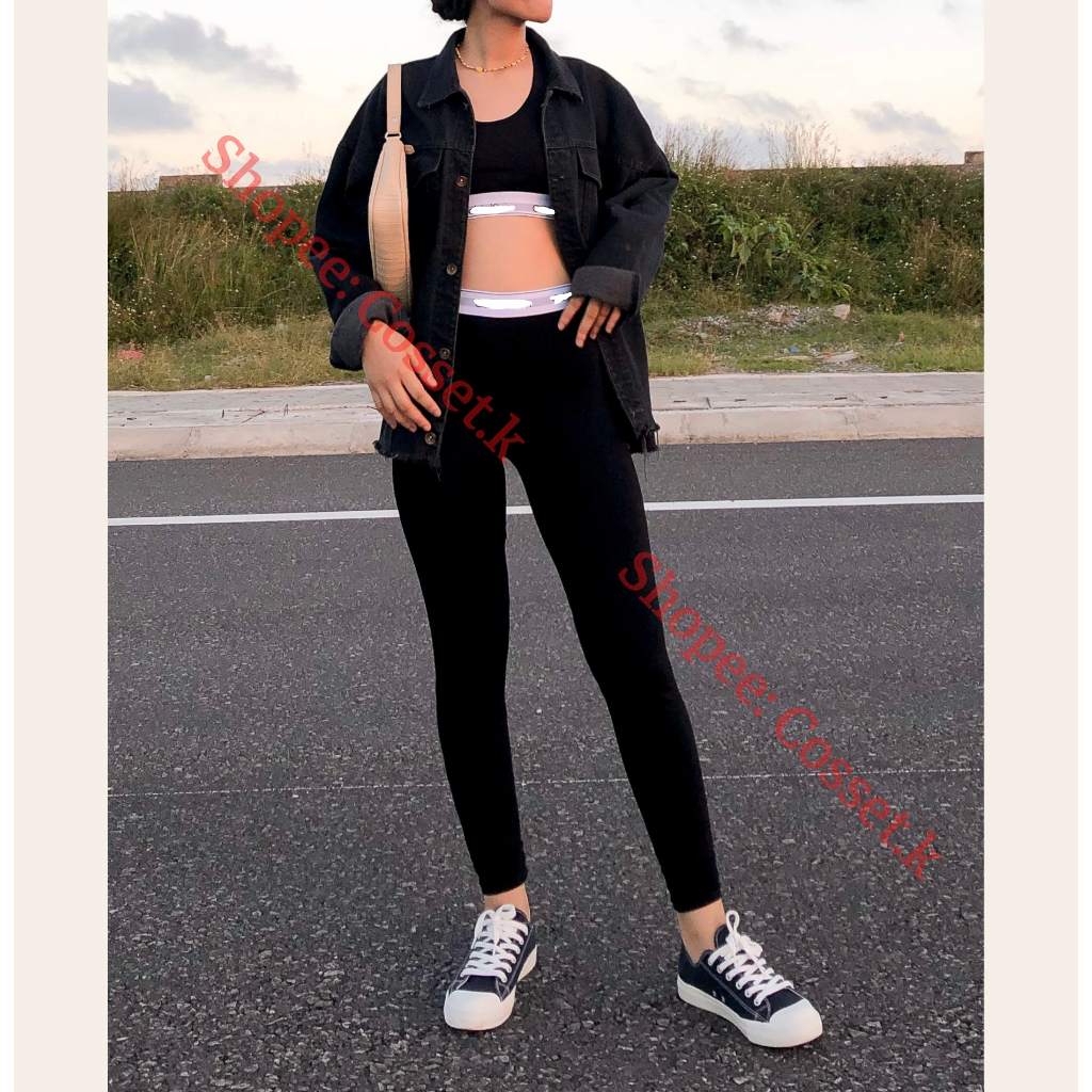 Quần Legging chất cotton phong cách thể thao năng động