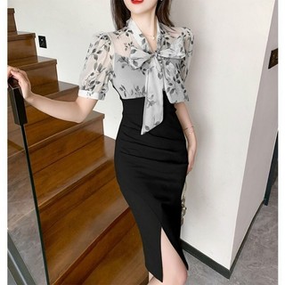 ĐẦM BODY PHỐI CỔ NƠ CAO CẤP