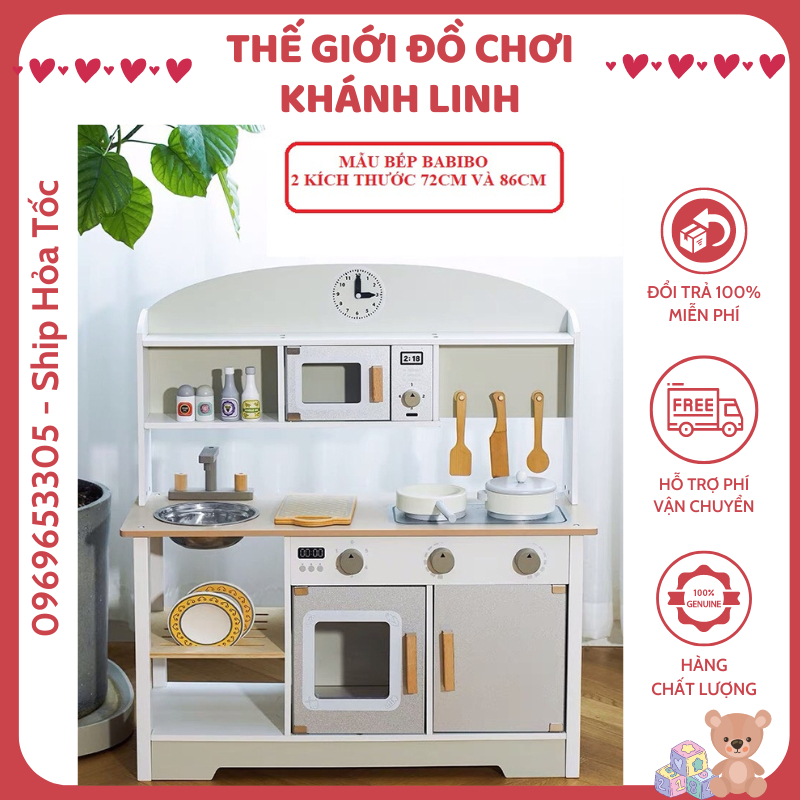 Đồ chơi bếp bằng gỗ BABIBO 86cm cho bé-dochoikhanhlinh