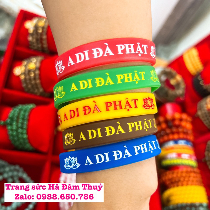 Vòng A Di Đà Phật chất liệu cao xu - Hàng loại 1