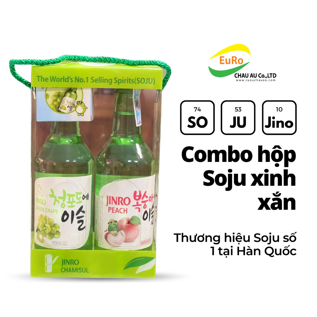 Combo 2 chai Nước Vị Trái Cây Soju Jinro - Hàn Quốc