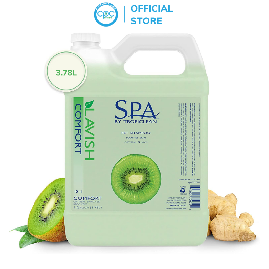 3.78 L - Can sữa tắm dầu xả dành cho chó mèo TropiClean SPA Lavish 1 Galon