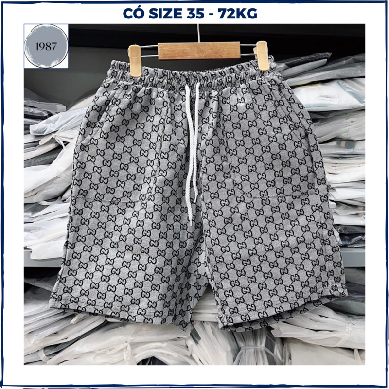 Quần đùi nam in dập nổi cao cấp, quần short nam có túi