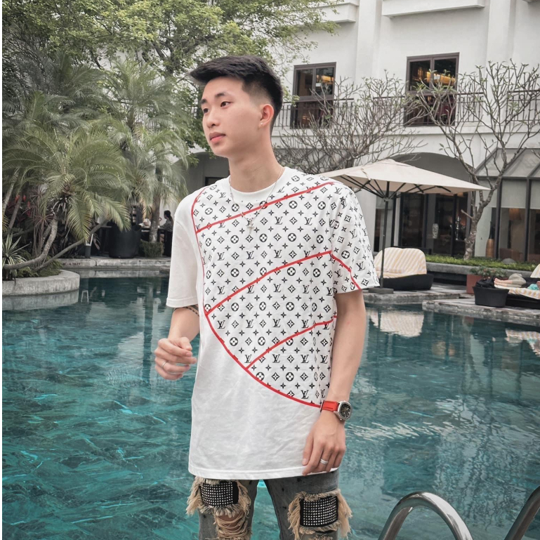 Áo Phông In Họa Tiết LV Dáng Rộng Cho Nam Nữ | BigBuy360 - bigbuy360.vn
