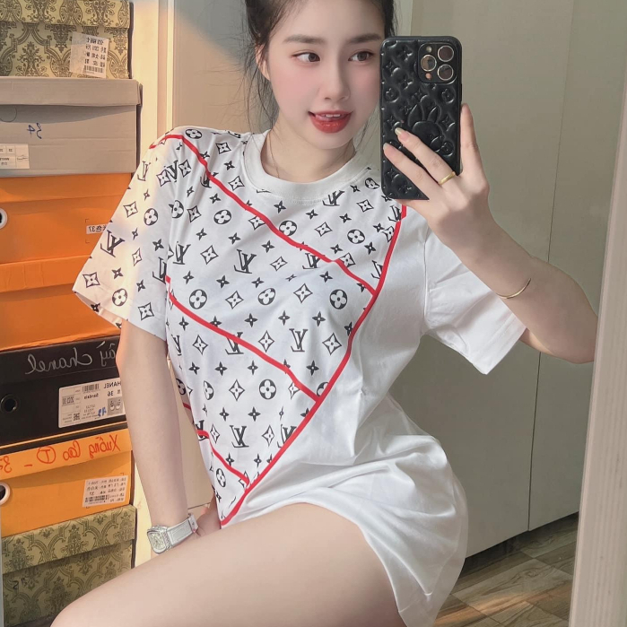 Áo Phông In Họa Tiết LV Dáng Rộng Cho Nam Nữ | BigBuy360 - bigbuy360.vn