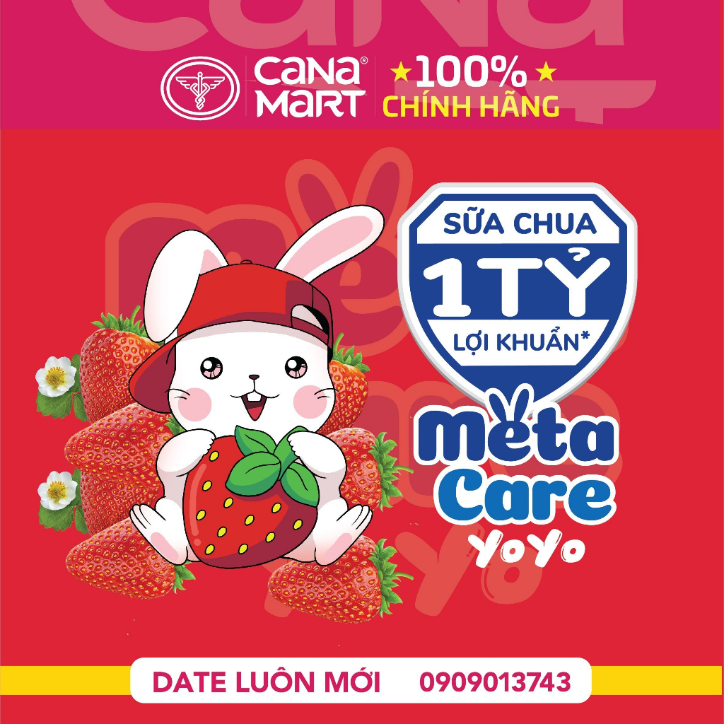 Thùng sữa vị chua MetaCare Yoyo 1 tỉ lợi khuẩn, giúp bé phát triển toàn diện (180ml)