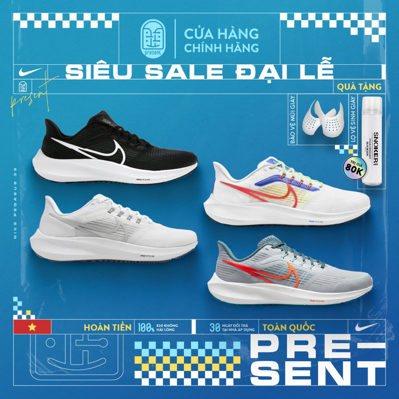 Giày Air Zoom Pegasus 39 chính hãng cho nam nữ, real fullbox Present Original Sneakers