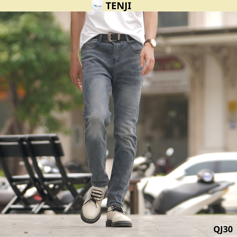 Quần jean nam đen rách gối chất bò cao cấp co dãn 4 chiều, quần bò nam đen đẹp AD 50 nhiều mẫu mới | BigBuy360 - bigbuy360.vn