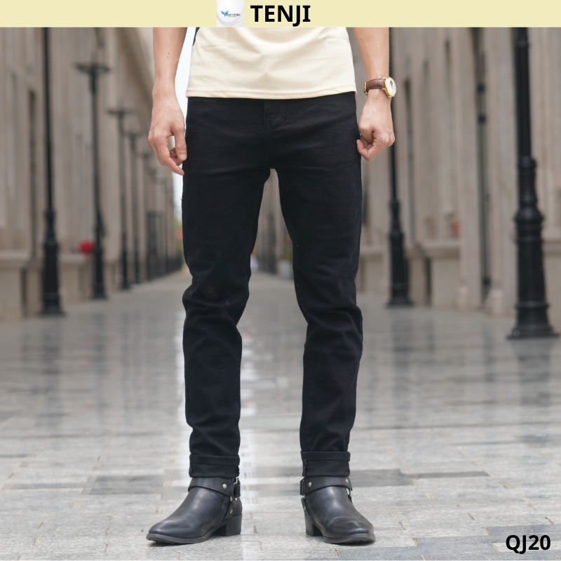 Quần jean nam đen rách gối chất bò cao cấp co dãn 4 chiều, quần bò nam đen đẹp AD 50 nhiều mẫu mới | BigBuy360 - bigbuy360.vn