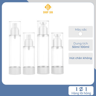 Chai chiết mỹ phẩm hút chân không, lọ chiết dầu gội sữa tắm dạng nhấn vòi/ phun sương size 50ml/100ml