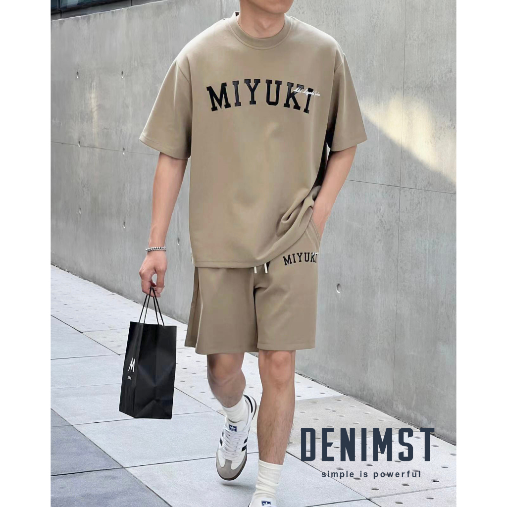 Set nỉ hè cho nam DENIMST T217, chất liệu 100% cotton dày dặn và thoáng mát, phong cách Hàn trẻ trung năng động