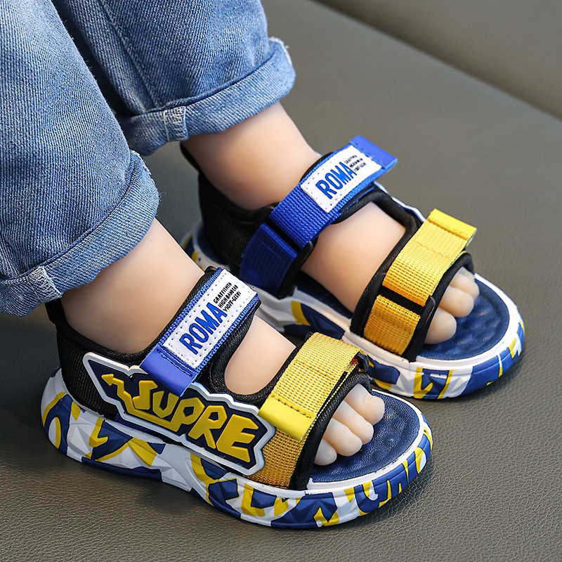 Dép Sandal Quai Hậu Quai Dán Đế Mềm Phong Cách Thời Trang Cho Bé