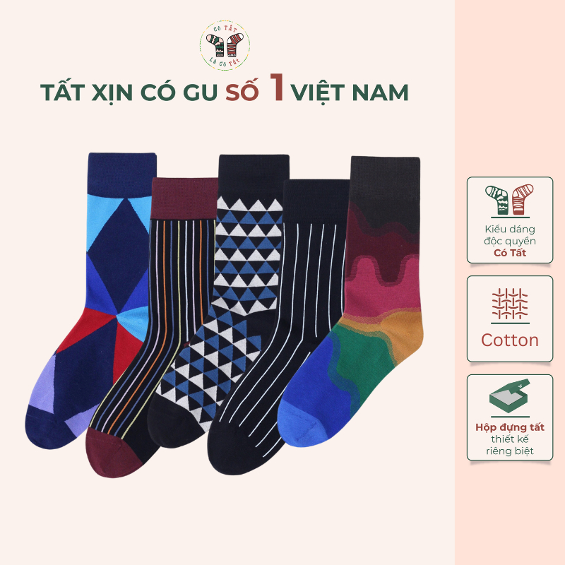 Tất Nam, Nữ Hoạ Tiết Bắt Mắt Có Tất Là Có Tất cổ cao 20cm _ SEASONE