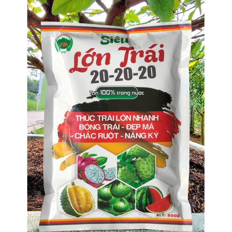 Phân nuôi trái lớn trái chống rụng trái đẹp trái gói 100gram pha 100 lít nước