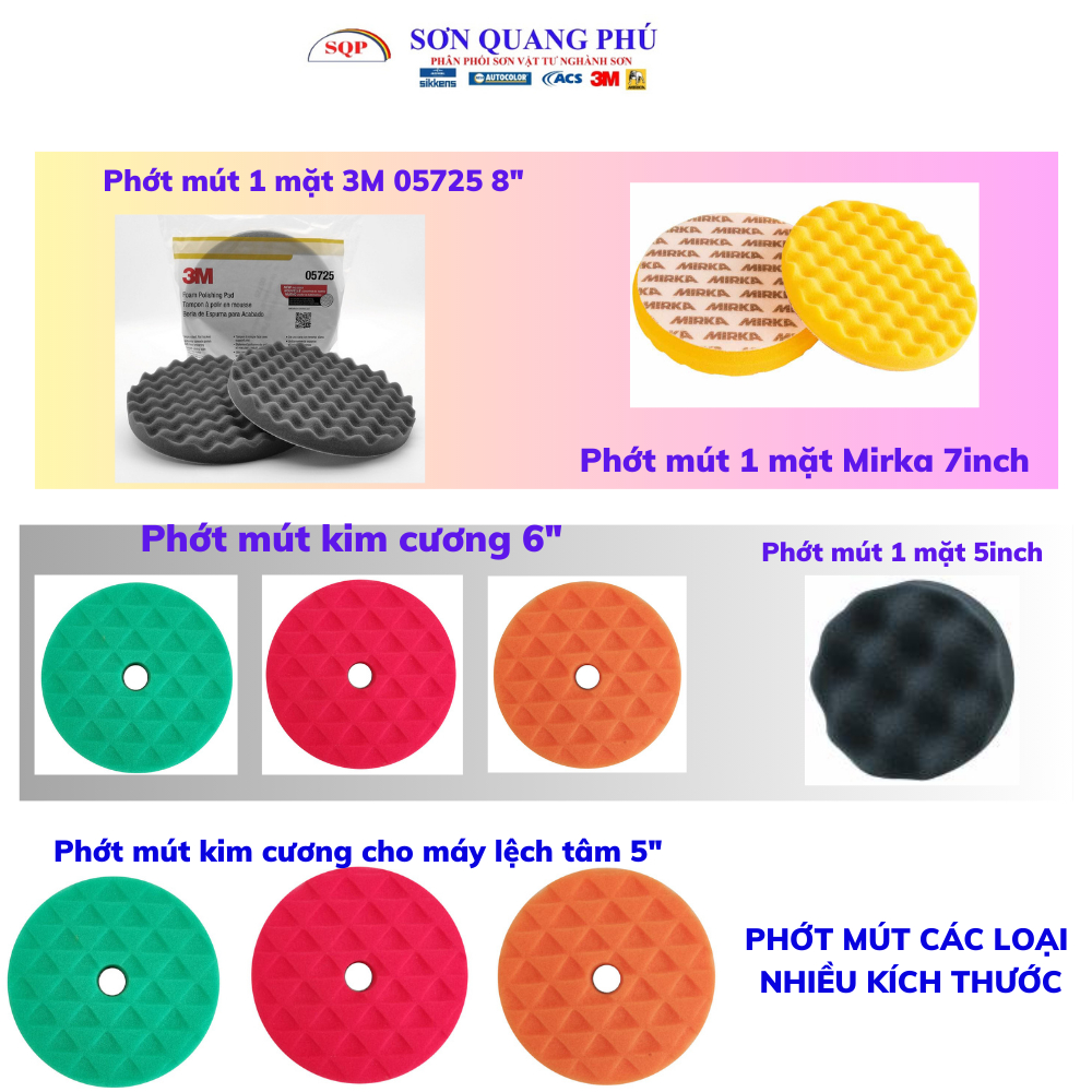 Phớt mút kim cương xóa xước đánh bóng 3inch 5inch 6inch 7inch 8inch chamsocxe SONQUANGPHU8856