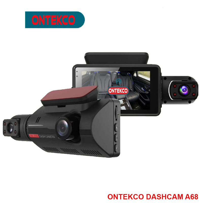 Camera Hành Trình ONTEKCO A68 Ống Kính Kép 3" Ghi Hình DVR 1080P  hồng ngoại ban đêm siêu sáng