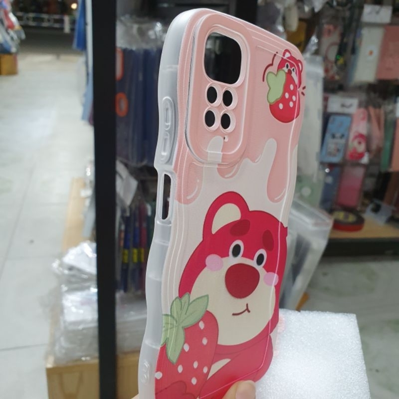 Ốp lưng Xiaomi Redmi Note 11 4G, 11 pro, 11 pro 5G dẻo lượng sóng lưng in hình gấu dâu có bảo vệ camera