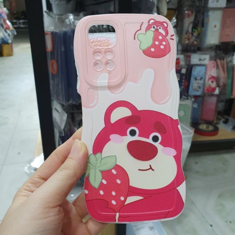 Ốp lưng Xiaomi Redmi Note 11 4G, 11 pro, 11 pro 5G dẻo lượng sóng lưng in hình gấu dâu có bảo vệ camera