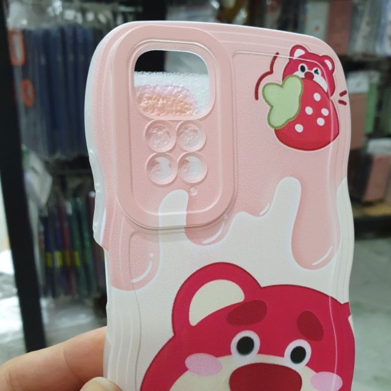 Ốp lưng Xiaomi Redmi Note 11 4G, 11 pro, 11 pro 5G dẻo lượng sóng lưng in hình gấu dâu có bảo vệ camera
