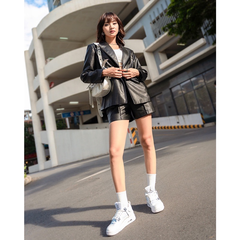 Áo khoác da form oversize hàng thiết kế cao cấp siêu đẹp