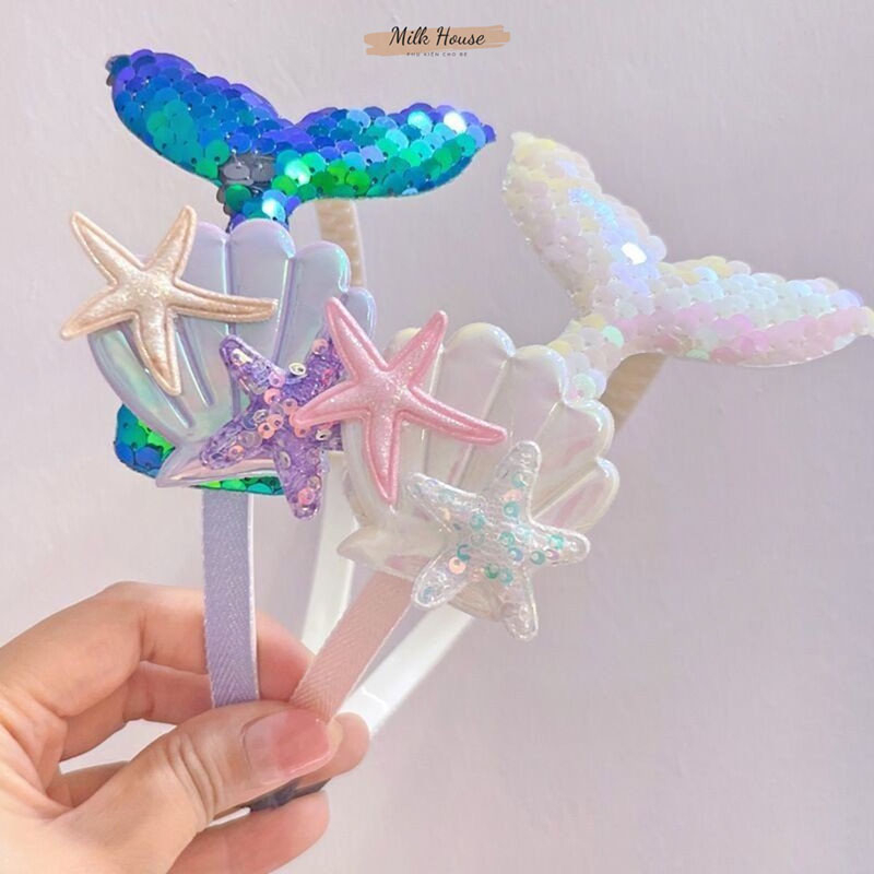 Kẹp tóc, bờm tóc nàng tiên cá nhiều màu sắc cho bé gái