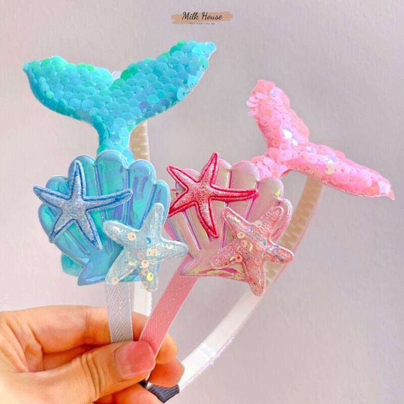 Kẹp tóc, bờm tóc nàng tiên cá nhiều màu sắc cho bé gái