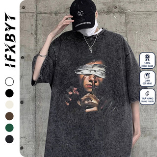 Áo thun IFXBYT Y0185 đẹp tay lỡ unisex oversize 100% cotton-Y0185