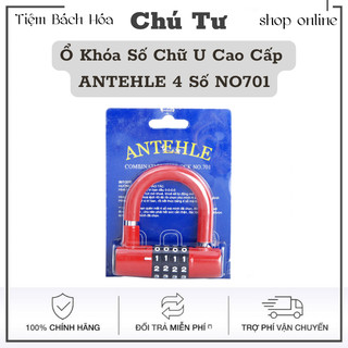Ổ khóa số chữ u cao cấp antehle 4 số no701; mật khẩu đổi tùy ý;chống cắt ;chuyên khóa nhà; xe; tủ .
