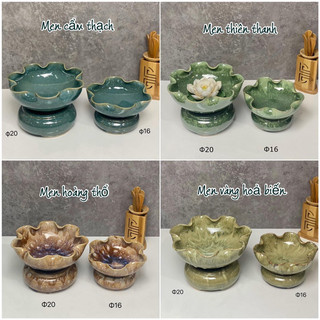 Bát sen thả hoa tắm phật, 4 màu 4 size - gốm bát tràng, ang thả hoa bày ban thờ, ban thần tài