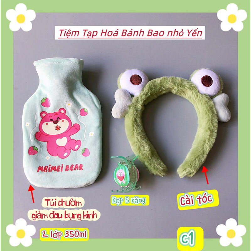 Combo quà tặng túi chườm giảm đau bụng kinh mix phụ kiện cho bạn nữ.. Ship hoả tốc cần thơ