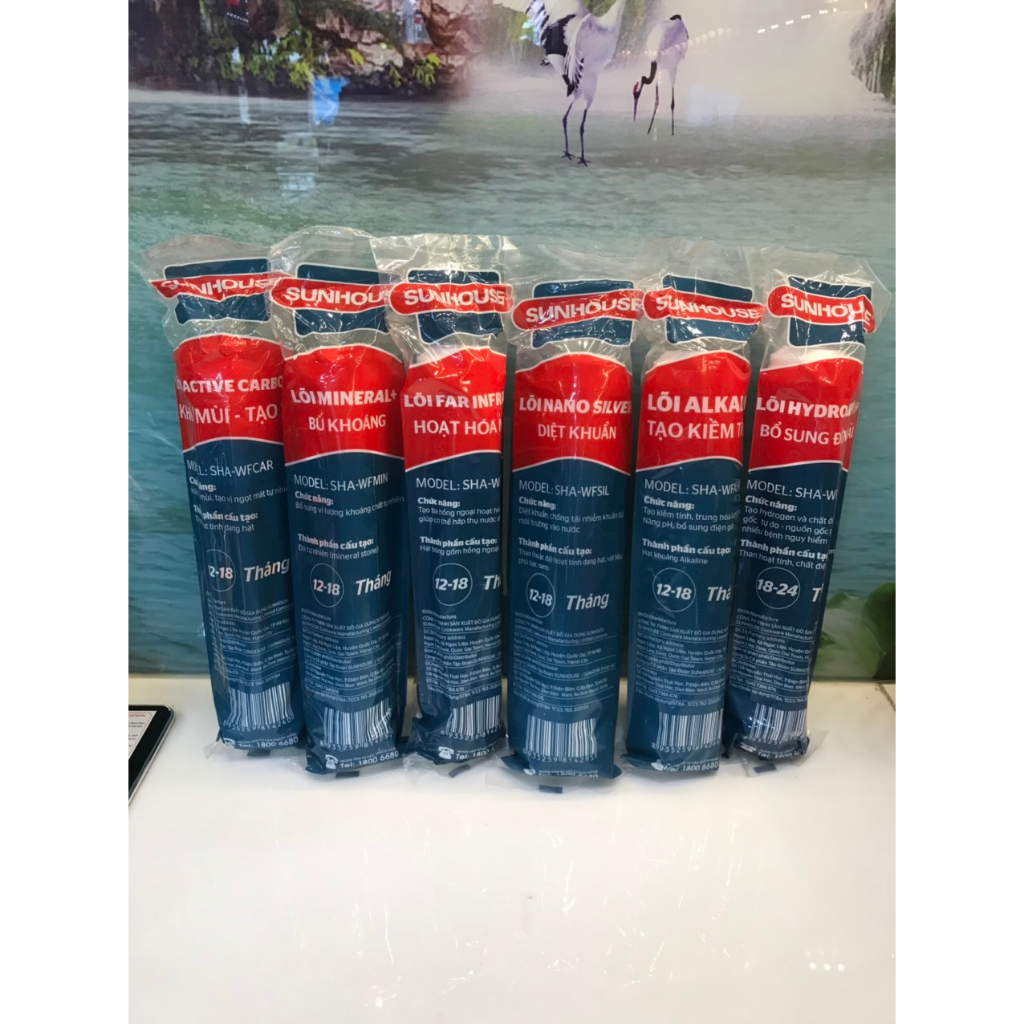 Tron bộ Combo 6 lõi lọc khoáng Sunhouse 5678910 - Hàng chính hãng - Dùng thay thế cho máy lọc RO