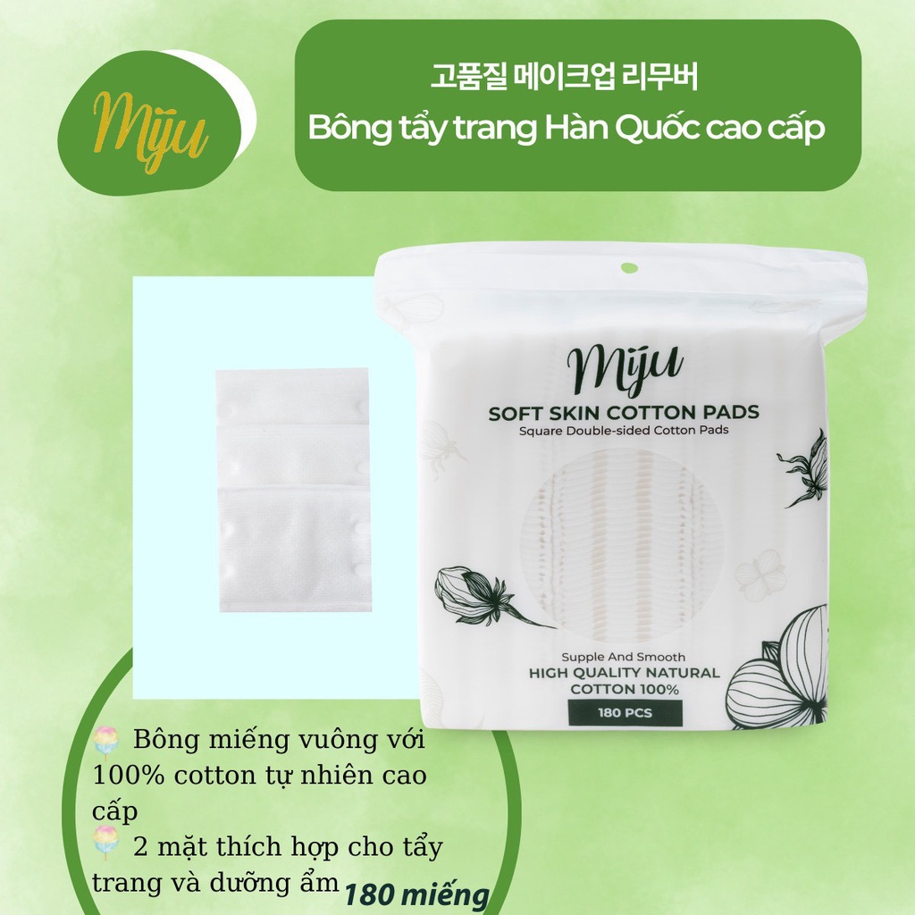 Bông tẩy trang MIJU Cotton Pads Hàn Quốc