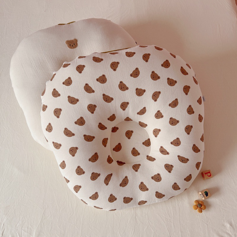 Gối chống trào ngược cao cấp Vuông Tròn muslin Hàn chần sợi, chống nôn trớ an toàn cho bé (Bao gồm vỏ gối và ruột)