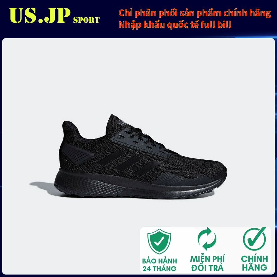 Giày chạy bộ Adidas Chính hãng giày chạy DURAMO 9 Nam full Đen êm nhẹ bền bỉ thoáng khí EG1391 USJPsport