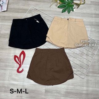 Quần váy ngắn 1 nút lai bầu