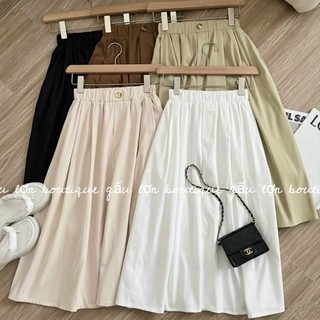 Chân váy midi chất thô hai lớp ulzzang hàn quốc