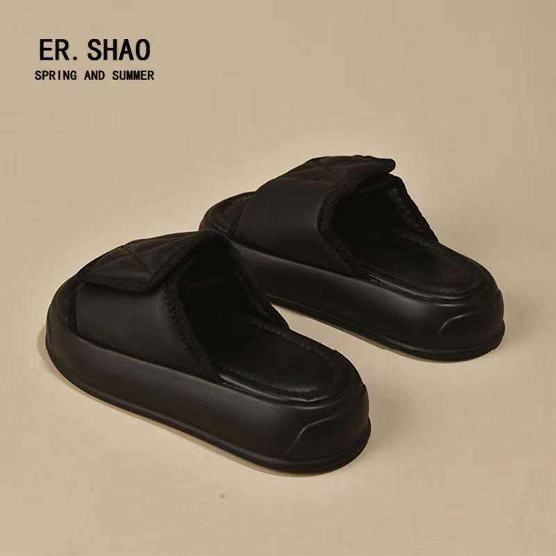 Dép sandal đế dày dép đi trong nhà thoải mái với bánh mì đế dày Velcro