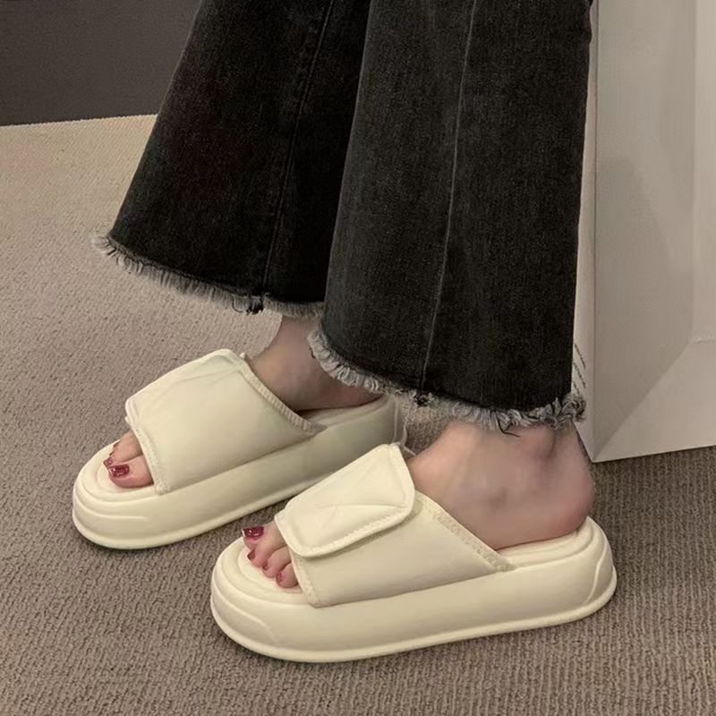 Dép sandal đế dày dép đi trong nhà thoải mái với bánh mì đế dày Velcro