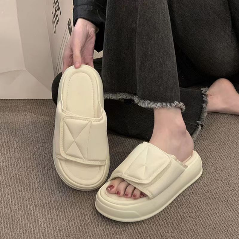Dép sandal đế dày dép đi trong nhà thoải mái với bánh mì đế dày Velcro